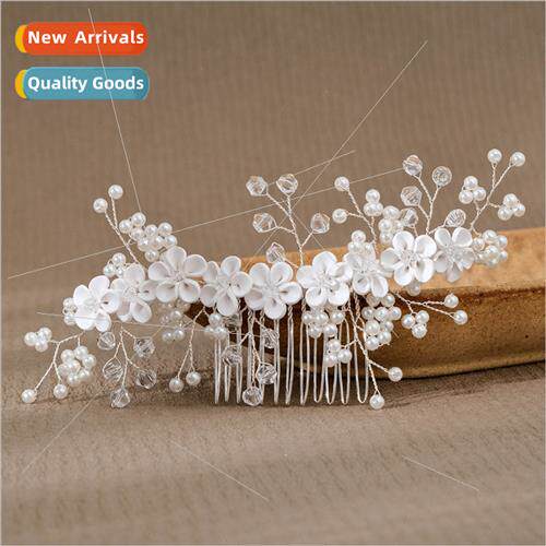 New retro handmade soft ceramic flower hair comb wedding bri