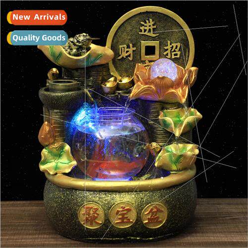 Round fish tank asure bowl gourd coin opening running water