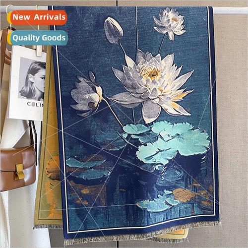 Lotus fashion faux cashmere scarf female winter new double-s