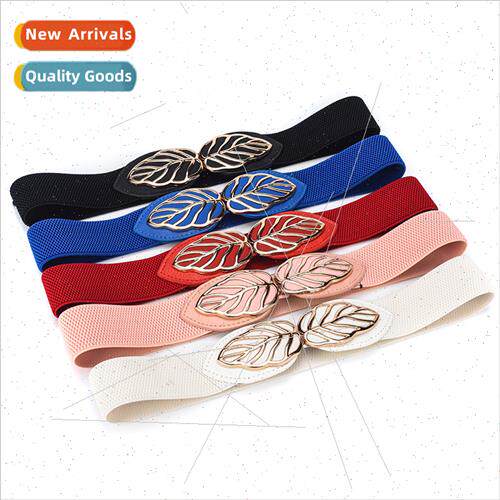 Leaf blade pair buckle narrow waist seal elastic skirt sweet
