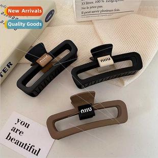 scratch clip head black back letters Korean Fashion female