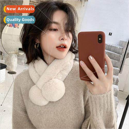 Winter scarf female new Korean imation otter rabb hair two t