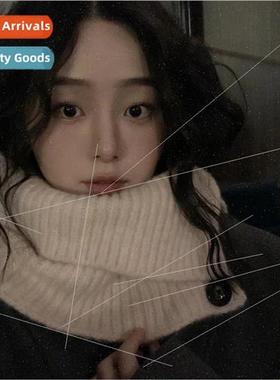 Scarf female fall winter button scarf Korea warm neck cover