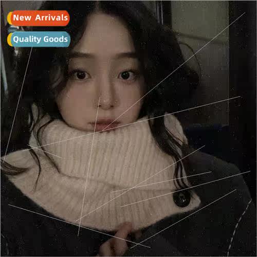 Scarf female fall winter button scarf Korea warm neck cover