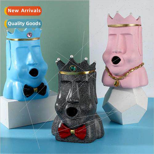 Wind Crown Moai tissue box new Easter Island MOAI stone port