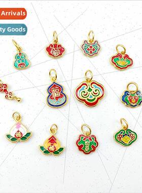 Ancient burnished blue sgold necklace handmade small pendant