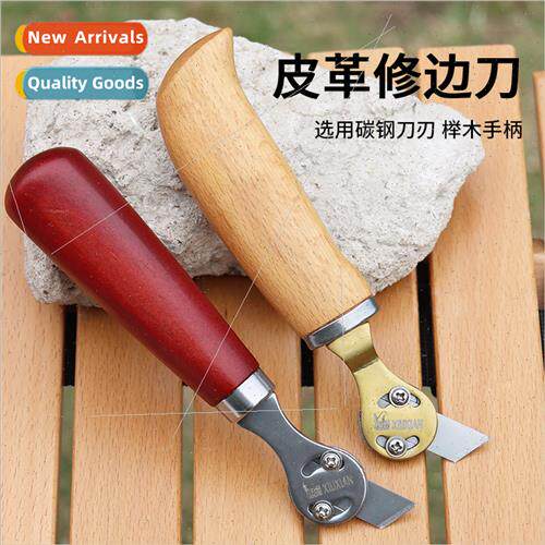 Wooden handle leather trimmer leather knife diy handmade lea