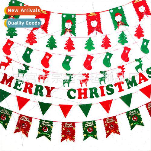 Christmas felt decorations -woven pull flag hanging flag Chr