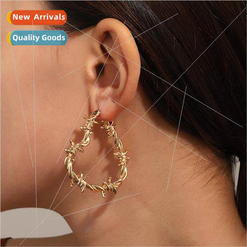 Temperament heart-shaped earrings cold wind retro knotted tw