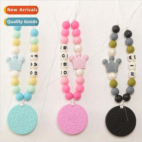 Best  Oreo Teether Necklace Food Grade licone Teether Teethi