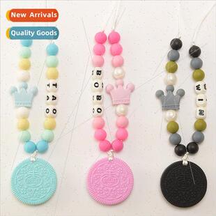 Best  Oreo Teether Necklace Food Grade licone Teether Teethi