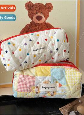 2023 new high-color value cute cartoon polka dot pencil bag
