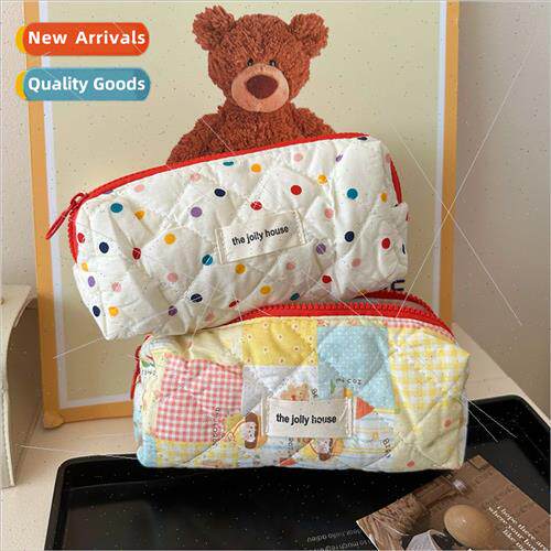 2023 new high-color value cute cartoon polka dot pencil bag