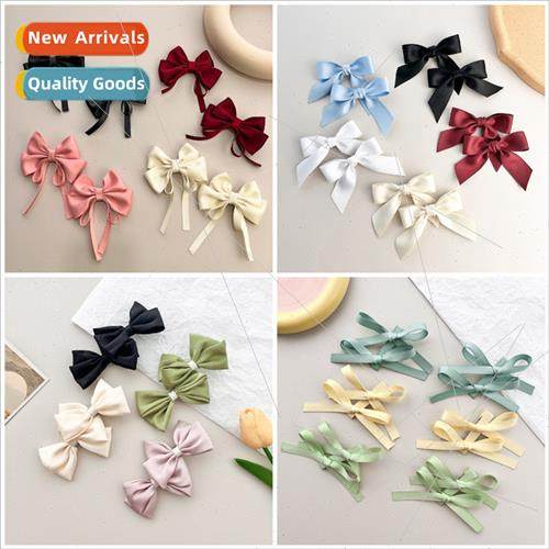 2023 new bow hair clips female fashion simple versatile side