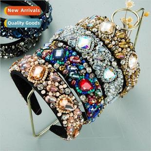 glass diamond crystal geometric hair flash fabric band ultra