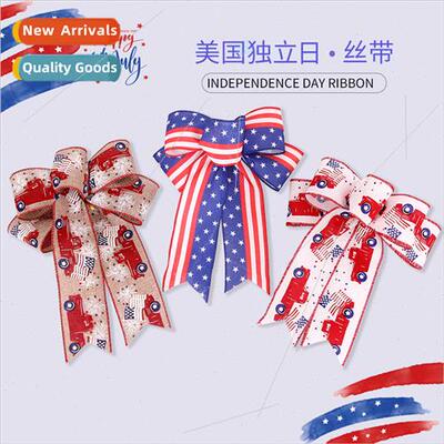 American Independence Day Decoration Flag Bow Star Striped B