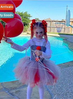 Europe childrens dresses girls Halloween costumes clown mesh