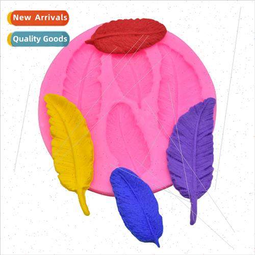 DIY Baking 4 holes feather Flip Cake Decoration Chocolate Cl