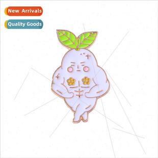 drop muscle plant new badge brooch oil metal Europe ginseng