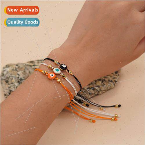 Europe new devil eye bracelet bohemian hand-woven eyes wax r