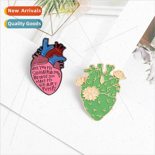 New Heart Series Creative Alphabet Flower Alloy Heart Brooch