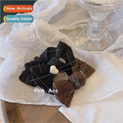 French elegant elastic webbing bow rhinestone love letters h