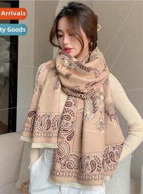 Women green bird thousbird plaid shawl elegant celebry fall