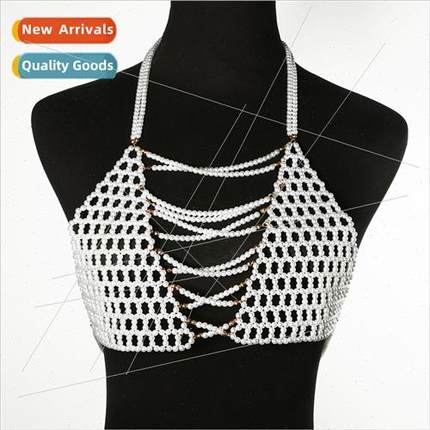 Jewellery Europe atmosphere pearl body chain handmade knted