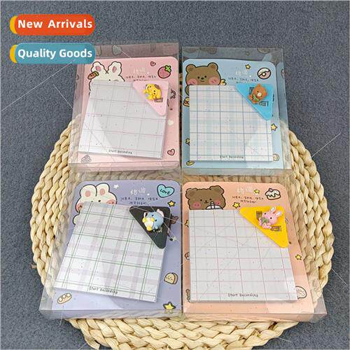 Cute cartoon triangle clip note book ins wind striped plaid