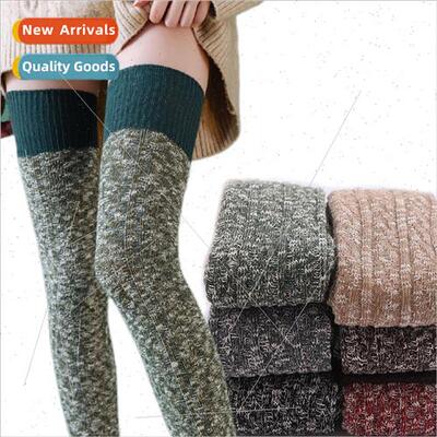 Thick needle lengthened thickened ins simple thigh socks sta