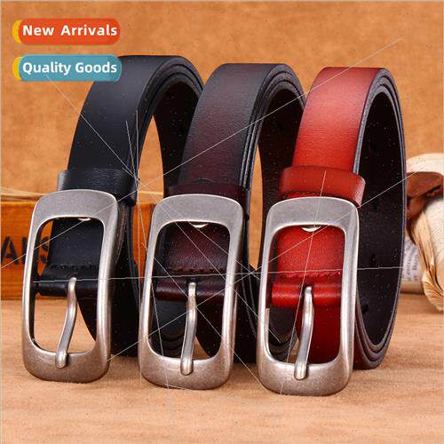 Korea belt casual ladies belt thin retro gold buckle silver