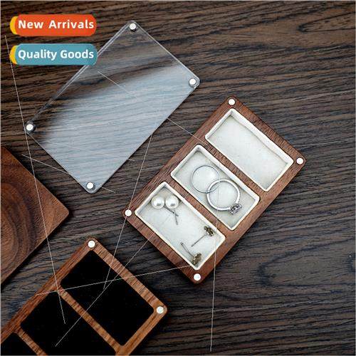 Retro solid wood hand jewelry box antique Chinese earrings e