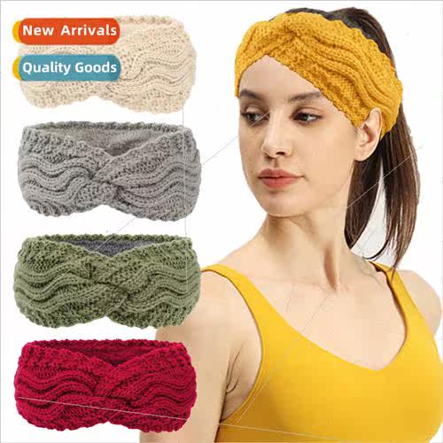 Padded Autumn winter woolen wide edge hair band warm hair ac