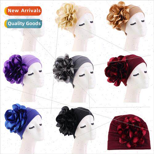 New Ethnic Headwrap Hat Women Large Flower Turban Hat Weddin