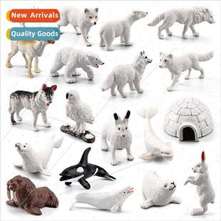 mulation Mini Polar Animals Model Set Solid Small Arctic Fox