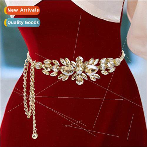 Europe rhinestone waist chain simple  metal waist chain mult