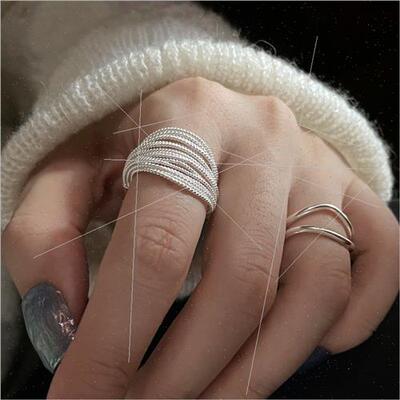 che layered ring female minimalist fashion versatile multi-l