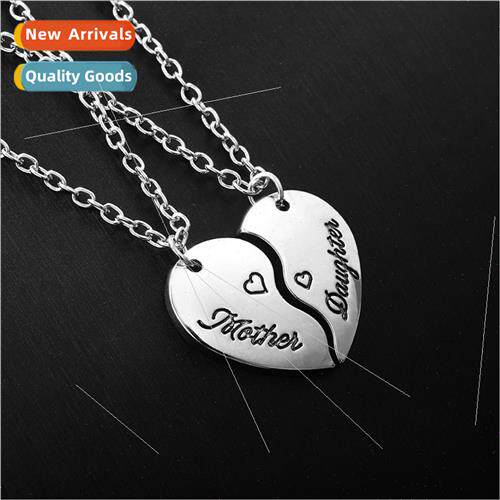 Mother Day Heart Metal Necklace Father Day Love Splicing All