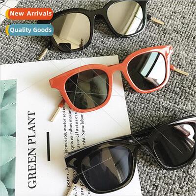 Square retro sunglasses marine piece colored lenses Korea tr