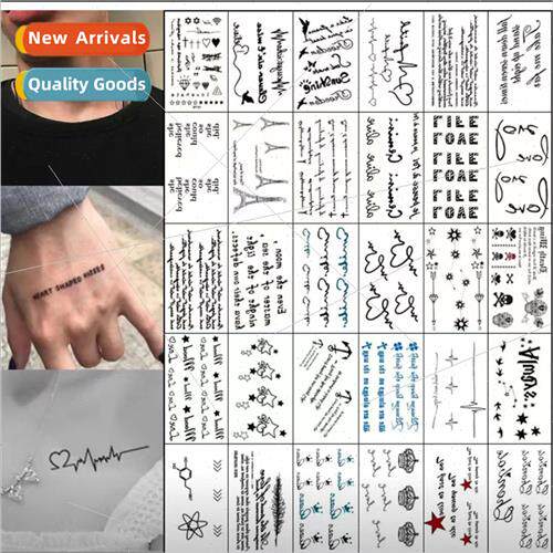 Korea ins tattoo stickers girl heart letters English line st