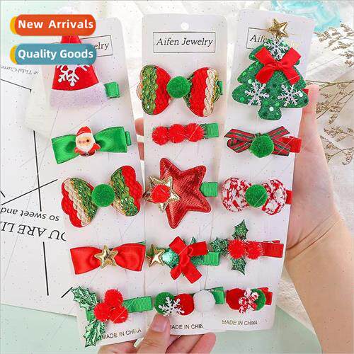 Christmas Hair Clips Cute Set Christmas Tree Bow Festive Hai