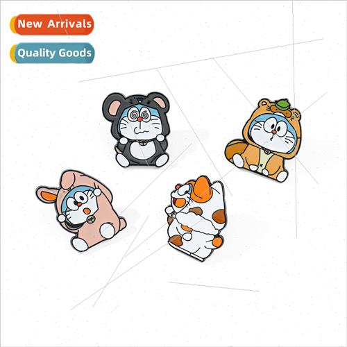 Japanese cartoon anime robot cat brooch doraemon metal badge