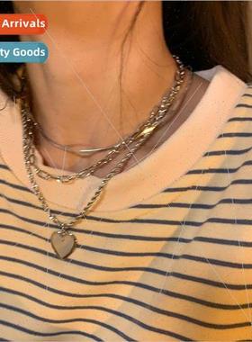 che Stacking Three pcs Necklaces Women ins  Cool Hip Hop Hun