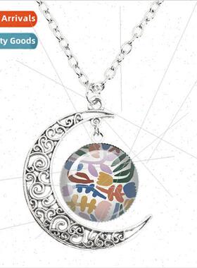 New Handmate Abstract Floral Art Pattern Round Photo Glass C