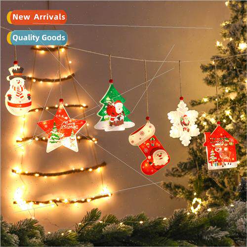 LED Christmas decoration colorful lights snowman socks snowf