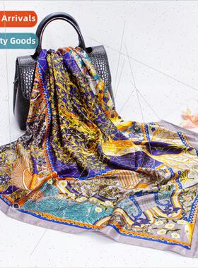 lk scarf female spring  simulation silk printing scarf Tree