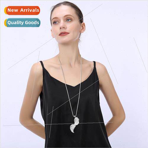 Sweater chain long Europe simple hundred wh new feather ins