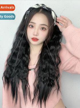 Hair band wig women one piece U-shaped hair extensions long