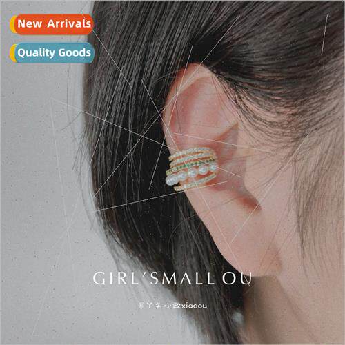 No ear hole ear clip flash zirconium color zirconium pearl m