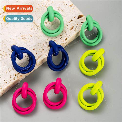Jewellery new Europe earrings alloy spray paint earrings sim